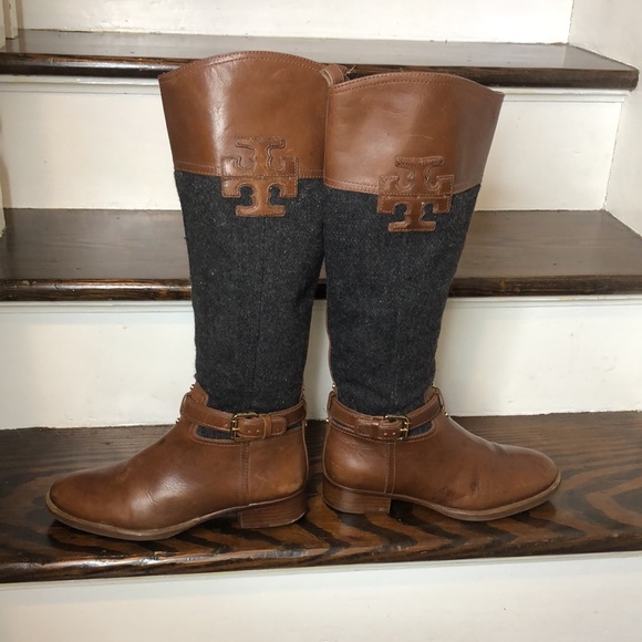 Tory Burch Wool and Leather Knee High Riding Boots Size 7 - Picture 4 of 12